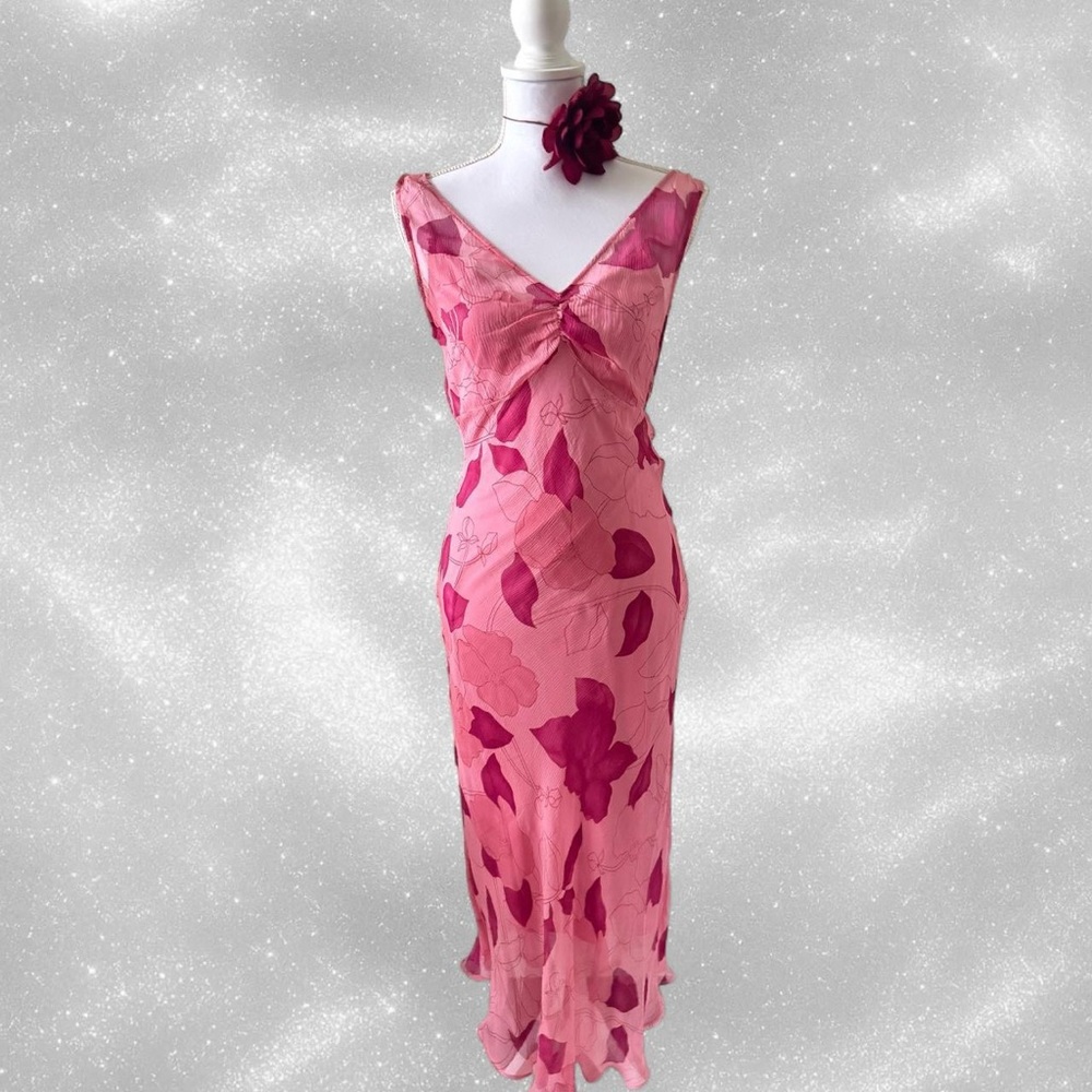 1990s Vintage Rose Slip Dress by Guess